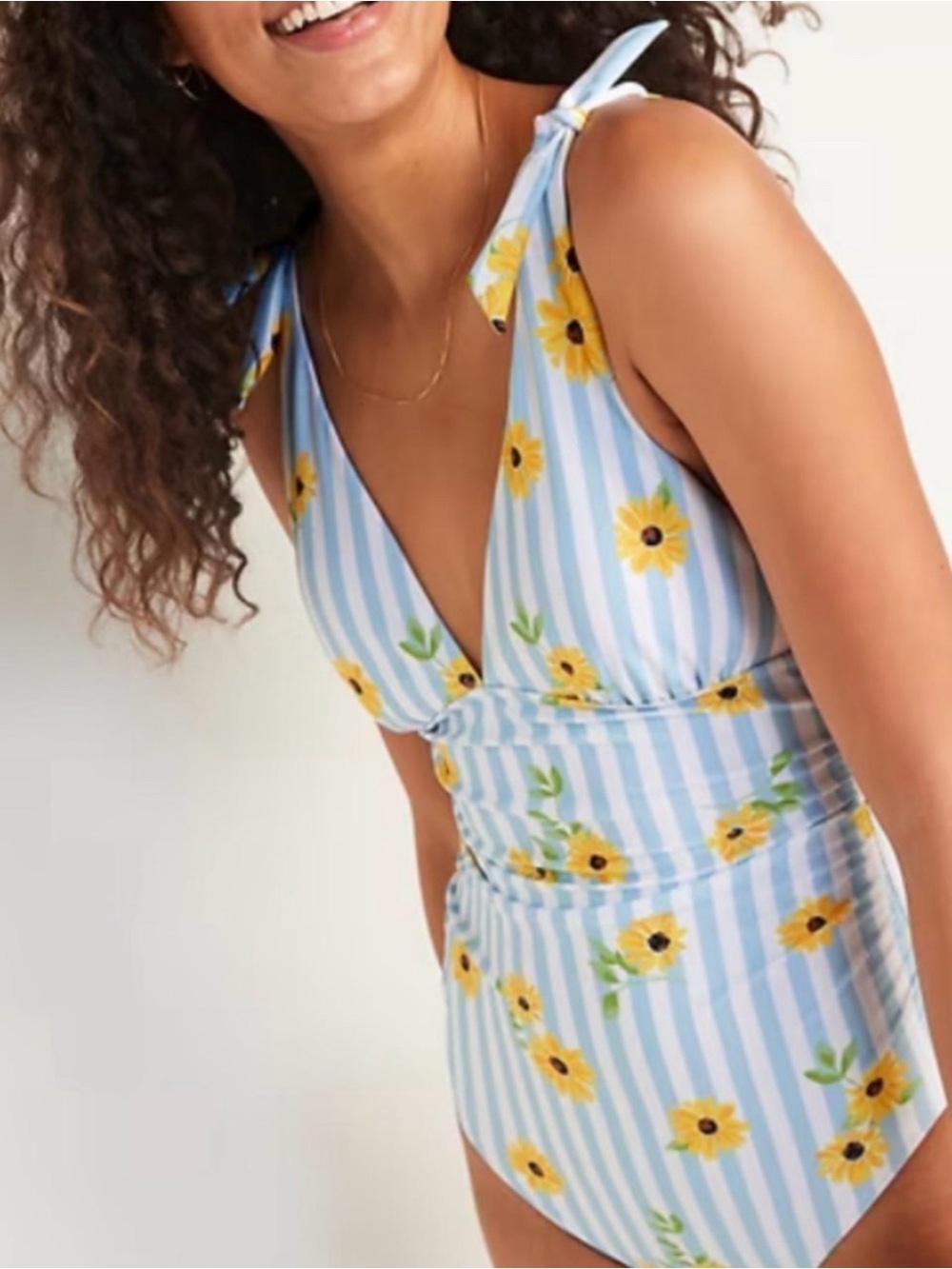 Old Navy Sunflower Stripe One Piece Swimsuit Size Medium